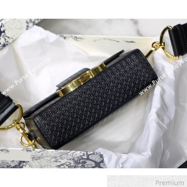 Dior 30 Montaigne Mini Box Shoulder Bag in Black Microcannage Calfskin 2020 (XXG-20071071)