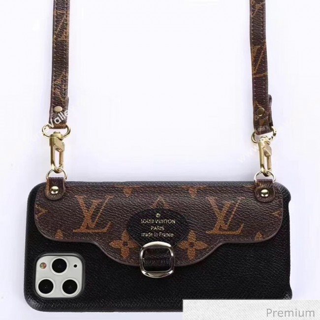 Louis Vuitton Monogram Canvas iPhone Clutch/Crossbody Bag Black 04 2020 (SJK-20070804)