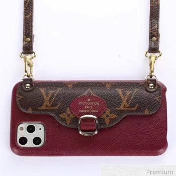 Louis Vuitton Monogram Canvas iPhone Clutch/Crossbody Bag Burgundy 03 2020 (SJK-20070803)