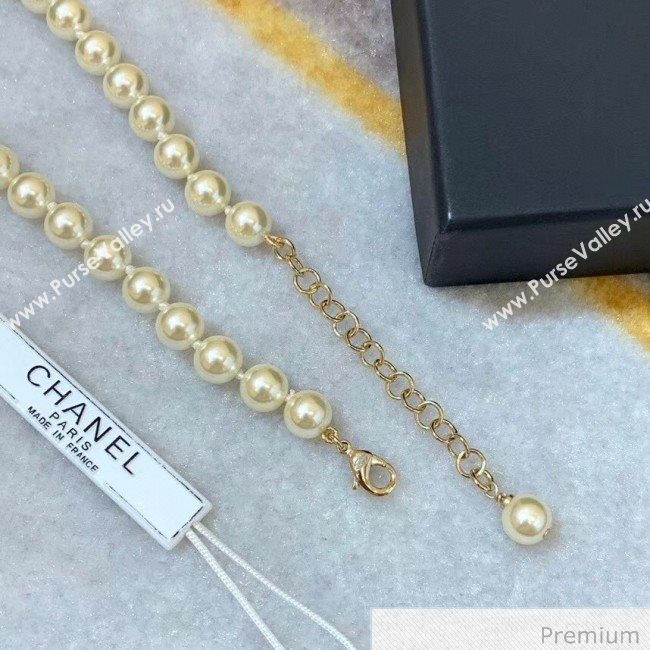 Chanel Pearl Bow Short Necklace 2020 (YF-20070706)