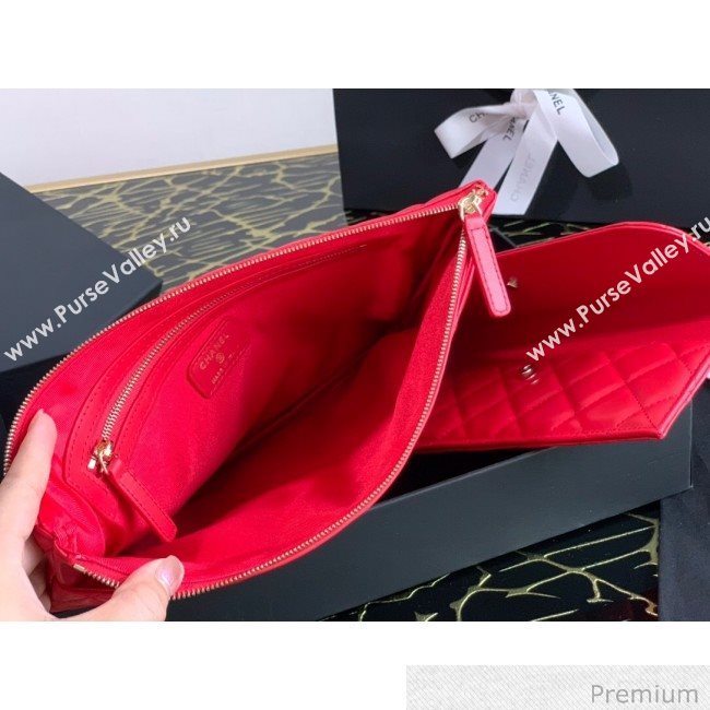 Chanel Quilted Lambskin Flap Case Pouch AP1189 Red 2020 (XING-20070849)