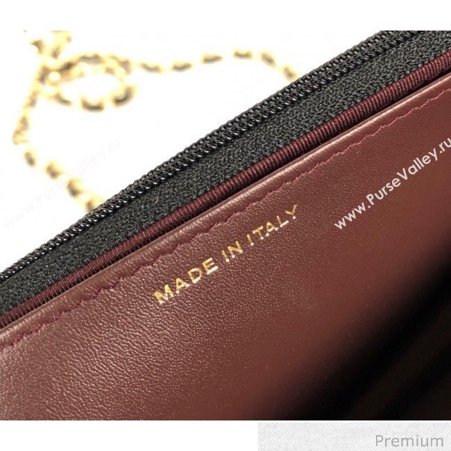 Chanel Grained Calfskin Classic Wallet on Chain WOC AP0250 Black/Gold 2020 (YD-20070851)