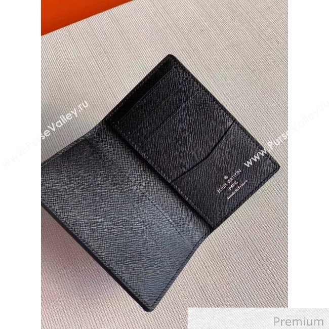 Louis Vuitton Mens Grained Leather Pocket Organizer Wallet with Silver LV Emblem M30293 Black 2020 (KI-20070902)