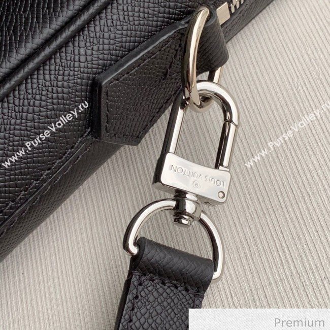 Louis Vuitton Mens Porte Documents Voyage Top Handle Bag with LV Stamp Print M30365 Black 2020 (KI-20070907)