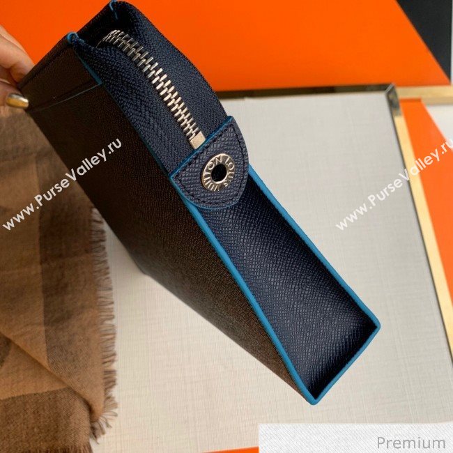 Louis Vuitton Mens Pochette Voyage Pouch with LV Stamp Print M30397 Blue 2020 (KI-20070909)