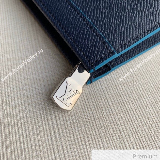 Louis Vuitton Mens Pochette Voyage Pouch with LV Stamp Print M30397 Blue 2020 (KI-20070909)