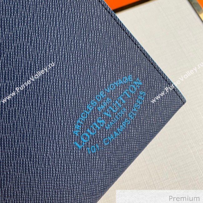 Louis Vuitton Mens Pochette Voyage Pouch with LV Stamp Print M30397 Blue 2020 (KI-20070909)