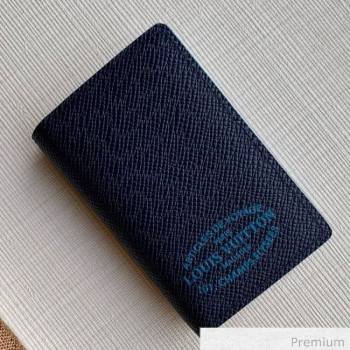Louis Vuitton Mens Pocket Organizer Wallet with LV Stamp Print M30377 Blue 2020 (KI-20070913)