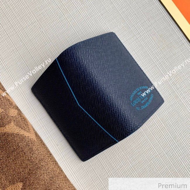 Louis Vuitton Mens Pocket Organizer Wallet with LV Stamp Print M30377 Blue 2020 (KI-20070913)