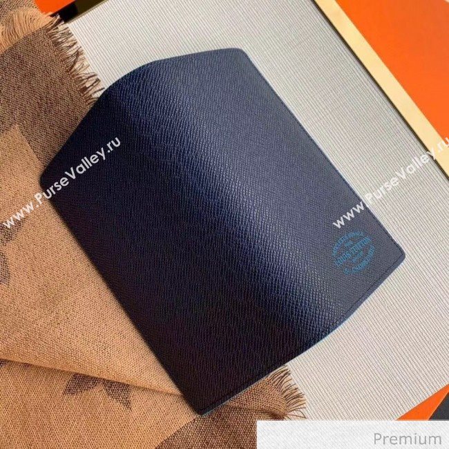 Louis Vuitton Mens Brazza Wallet with LV Stamp Print M32564 Blue 2020 (KI-20070915)