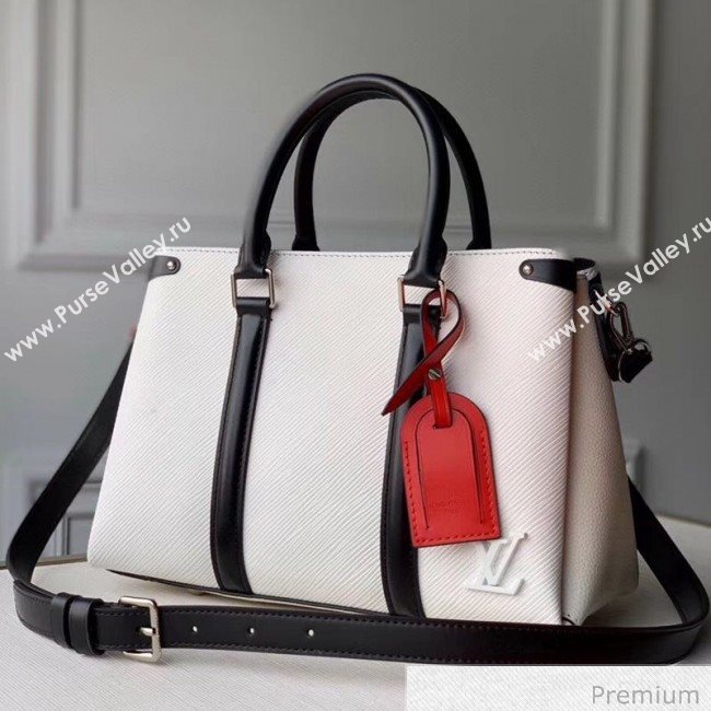 Louis Vuitton Soufflot BB Epi Leather Top Handle Bag M55616 White 2020 (KI-20070923)
