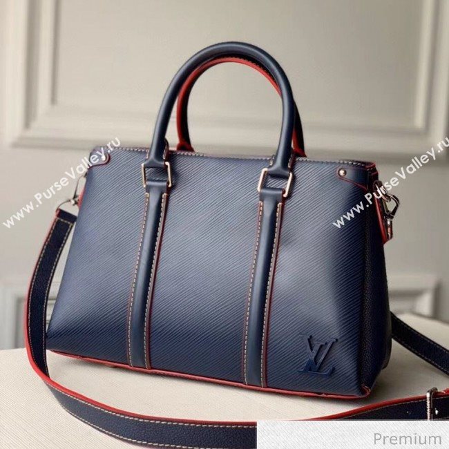 Louis Vuitton Soufflot BB Epi Leather Top Handle Bag M55613 Navy Blue 2020 (KI-20070926)