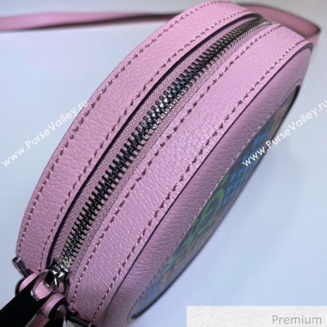 Gucci GG Star Psychedelic Canvas Round Shoulder Bag ‎603938 Pink 2020 (DLH-20070931)