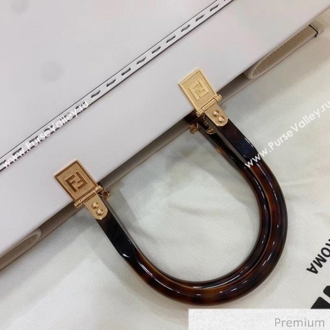 Fendi Sunshine Shopper Leather Tote Bag White 2020 (SU-20070212)