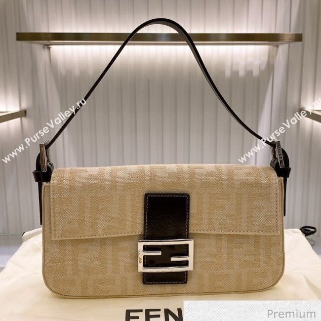 Fendi Baguette Medium FF Canvas Bag Yellow 2020 (SU-20070933)