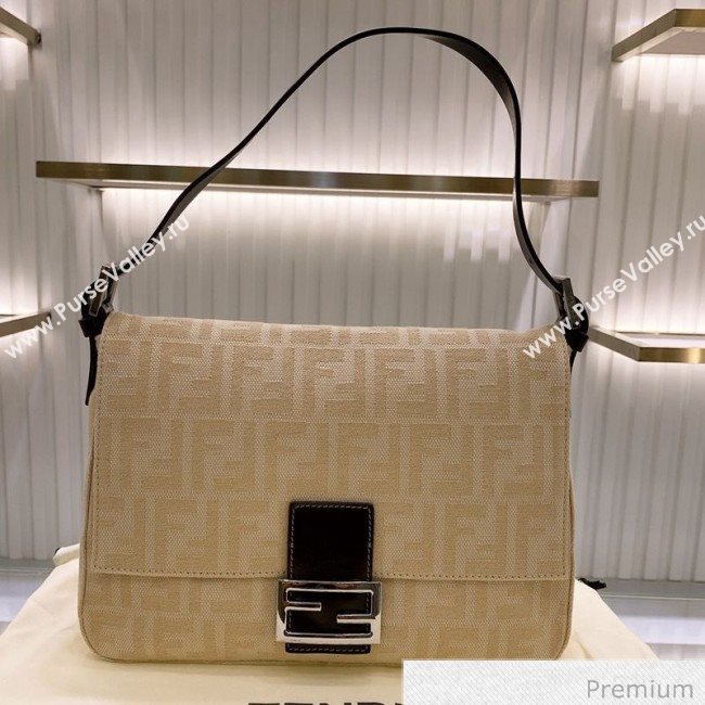 Fendi Baguette Large FF Canvas Bag Yellow 2020 (SU-20070934)