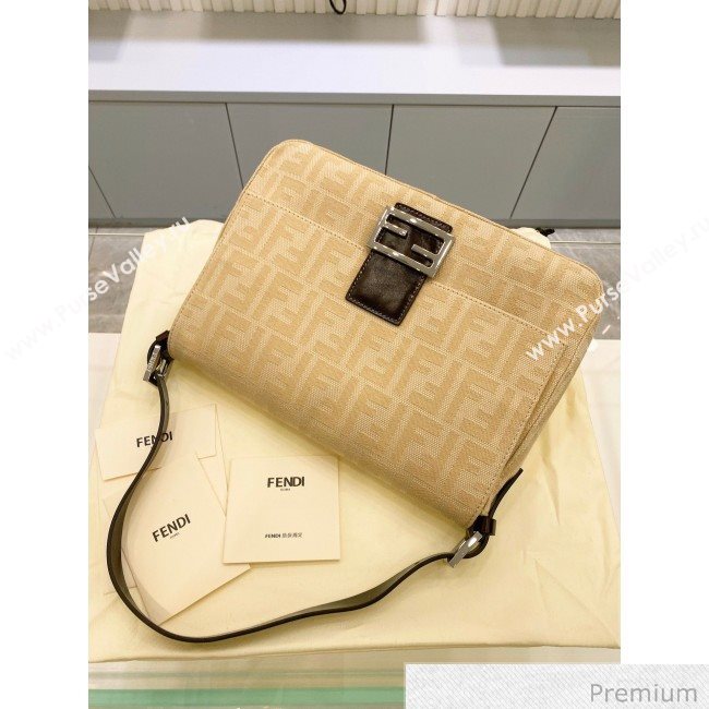 Fendi Baguette Large FF Canvas Bag Yellow 2020 (SU-20070934)