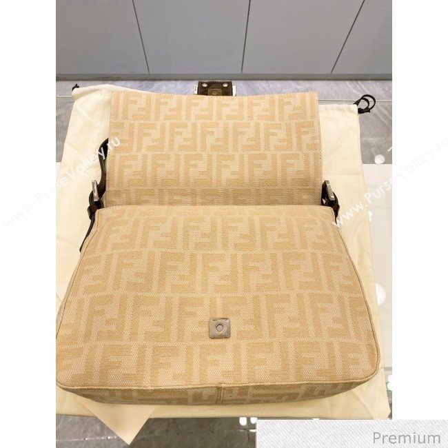 Fendi Baguette Large FF Canvas Bag Yellow 2020 (SU-20070934)