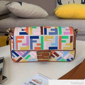 Fendi Baguette Medium FF Embroidered Bag Multicolor 2020 (SU-20071002)