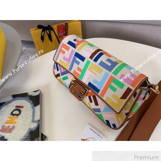 Fendi Baguette Medium FF Embroidered Bag Multicolor 2020 (SU-20071002)