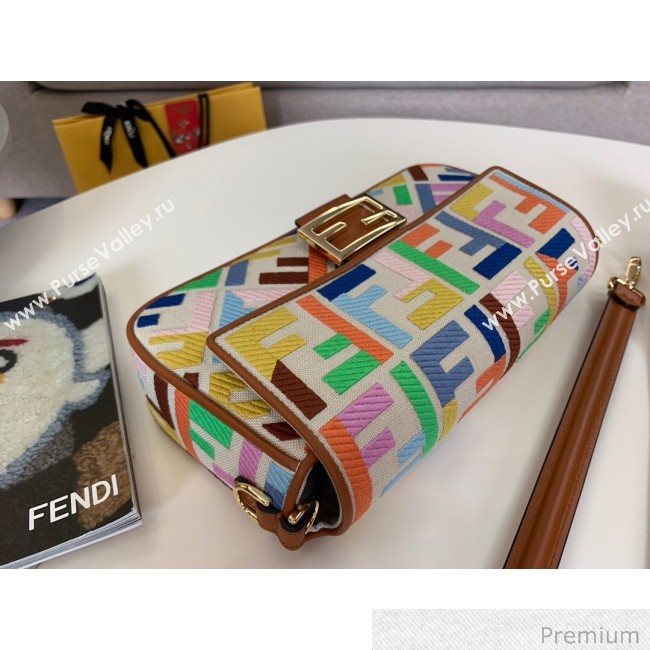 Fendi Baguette Medium FF Embroidered Bag Multicolor 2020 (SU-20071002)