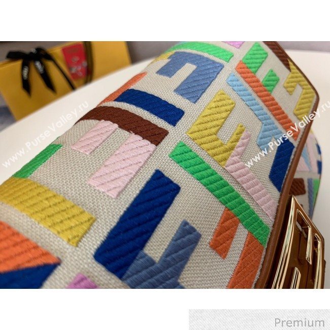 Fendi Baguette Medium FF Embroidered Bag Multicolor 2020 (SU-20071002)