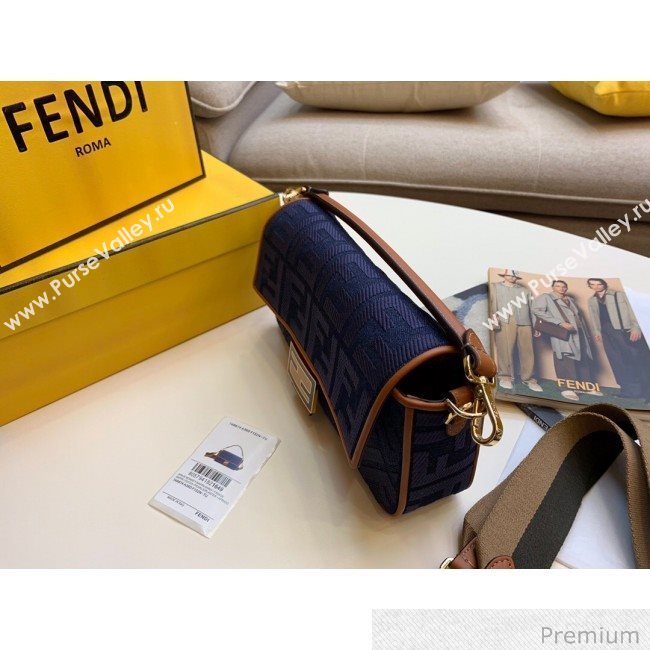 Fendi Baguette Medium FF Canvas Bag Denim Blue 2020 (SU-20071006)
