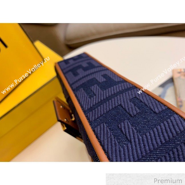 Fendi Baguette Medium FF Canvas Bag Denim Blue 2020 (SU-20071006)