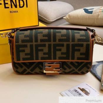 Fendi Baguette Medium FF Canvas Bag Green 2020 (SU-20071007)