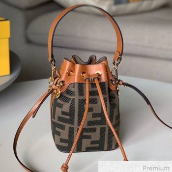 Fendi Mon Tresor Mini FF Canvas Bucket Bag Green 2020 (SU-20071003)