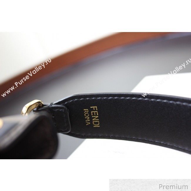 Fendi Mon Tresor Mini FF Leather Bucket Bag Brown/Black 2020 (AFEI-20071012)