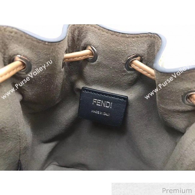 Fendi Mon Tresor Mini FF Leather Bucket Bag Brown/Black 2019 (AFEI-20071013)