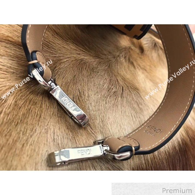 Fendi Mon Tresor Mini FF Leather Bucket Bag Brown/Black 2019 (AFEI-20071013)