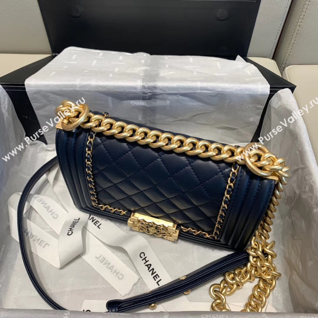 BOY CHANEL flap bag A67085 Navy Blue