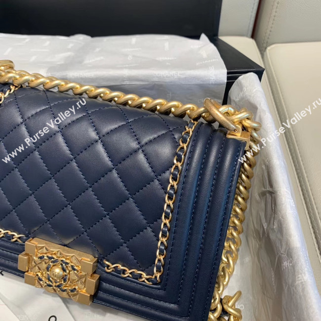 BOY CHANEL flap bag A67085 Navy Blue
