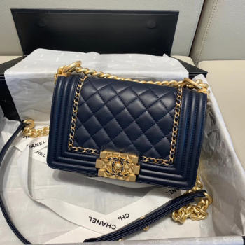 BOY CHANEL flap bag A67085 Navy Blue