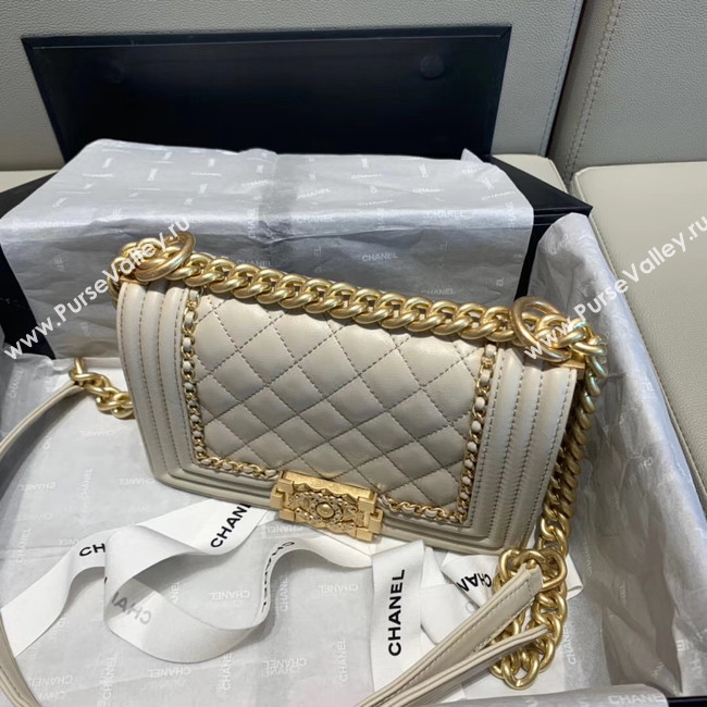 BOY CHANEL flap bag A67085 white
