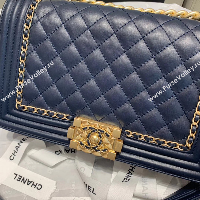 BOY CHANEL flap bag A67086 Navy Blue