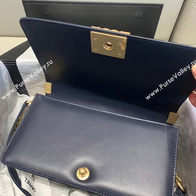 BOY CHANEL flap bag A67086 Navy Blue