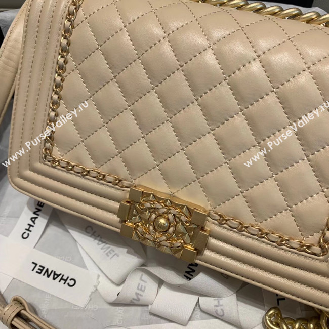 BOY CHANEL flap bag A67086 cream