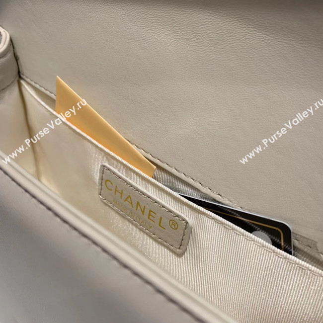 BOY CHANEL flap bag A67086 white