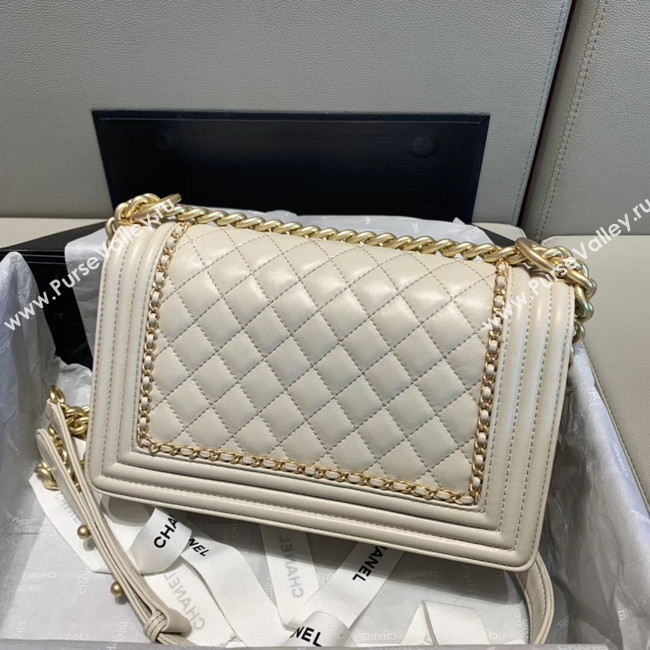 BOY CHANEL flap bag A67086 white