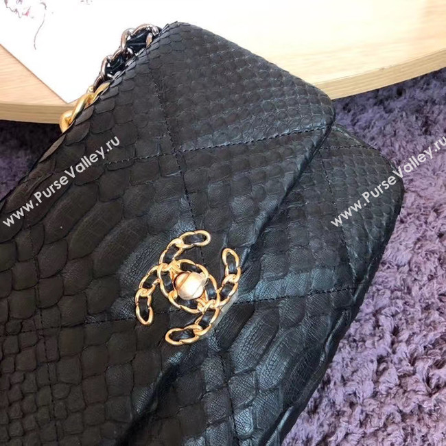 CHANEL 19 Flap Bag Original Snake skin flap bag AS1160 Black