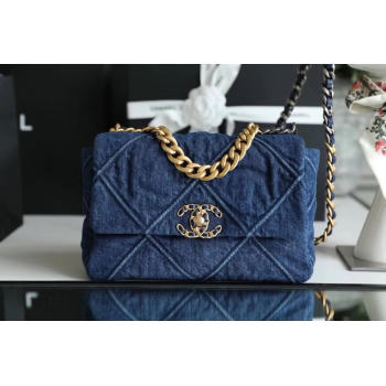 CHANEL Denim 19 Flap Bag AS1160 blue