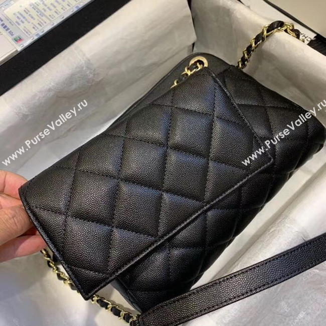 CHANEL Small camera bag Grained Calfskin & Gold-Tone Metal AS1367 black