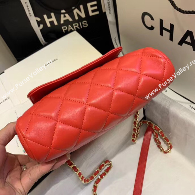 CHANEL Small camera bag lambskin & Gold-Tone Metal AS1367 red