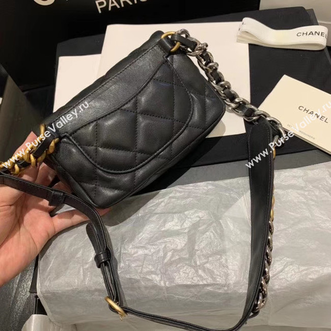 Chanel 19 Bodypack Sheepskin Leather AS1163 black