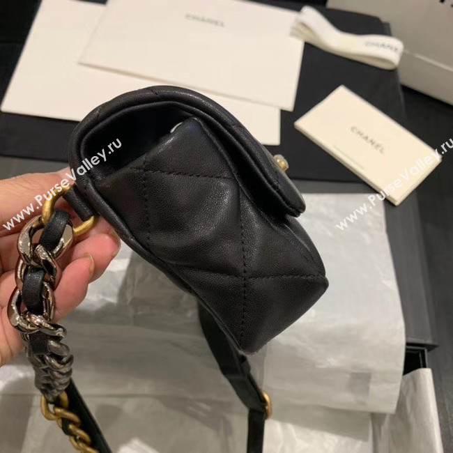 Chanel 19 Bodypack Sheepskin Leather AS1163 black