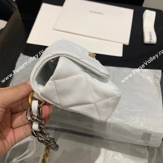 Chanel 19 Bodypack Sheepskin Leather AS1163 white