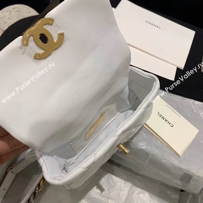 Chanel 19 Bodypack Sheepskin Leather AS1163 white
